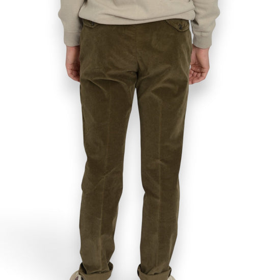 Mini Curduroy Drwastring Trouserrs Military Green