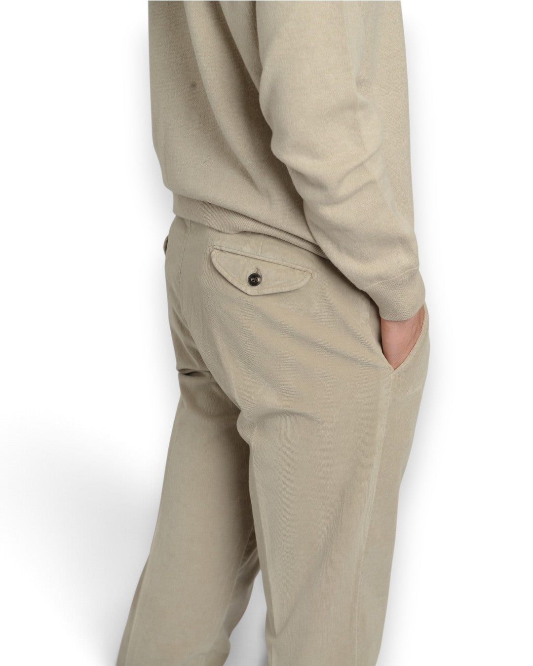 Mini Corduroy Drawstring Trousers Mastic Beige