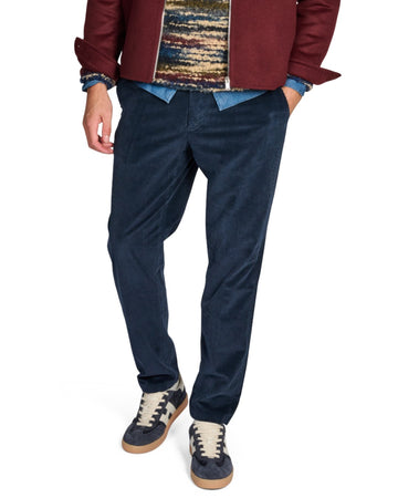 Corduroy Navy Trousers Straight Fit