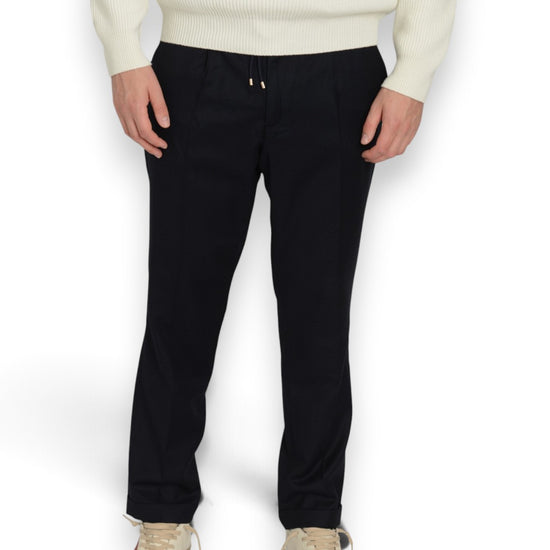 Isolas Wool Blu Drawstring Trousers