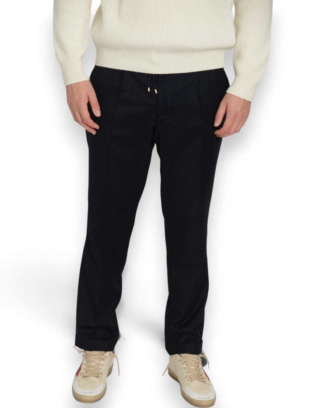 Isolas Wool Blu Drawstring Trousers