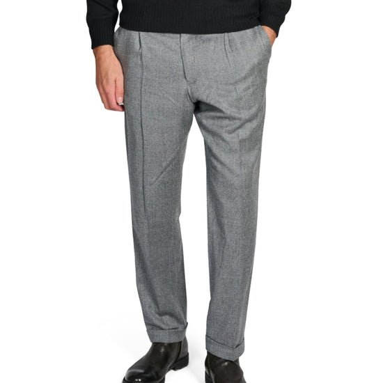 Isolas Flannel Grey Melange Drawstring Trousers