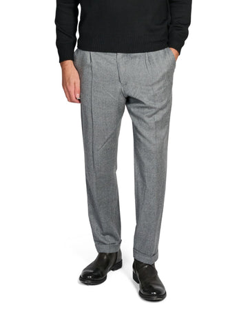 Isolas Flannel Grey Melange Drawstring Trousers