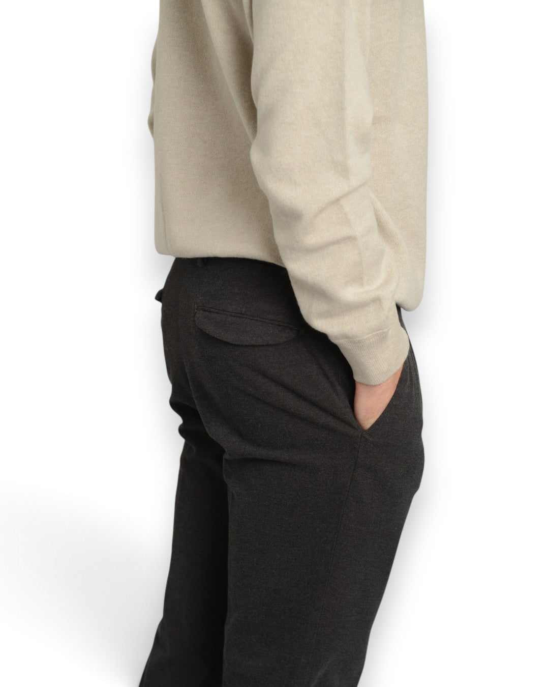Peau de Peche Pince Trousers Dark Grey