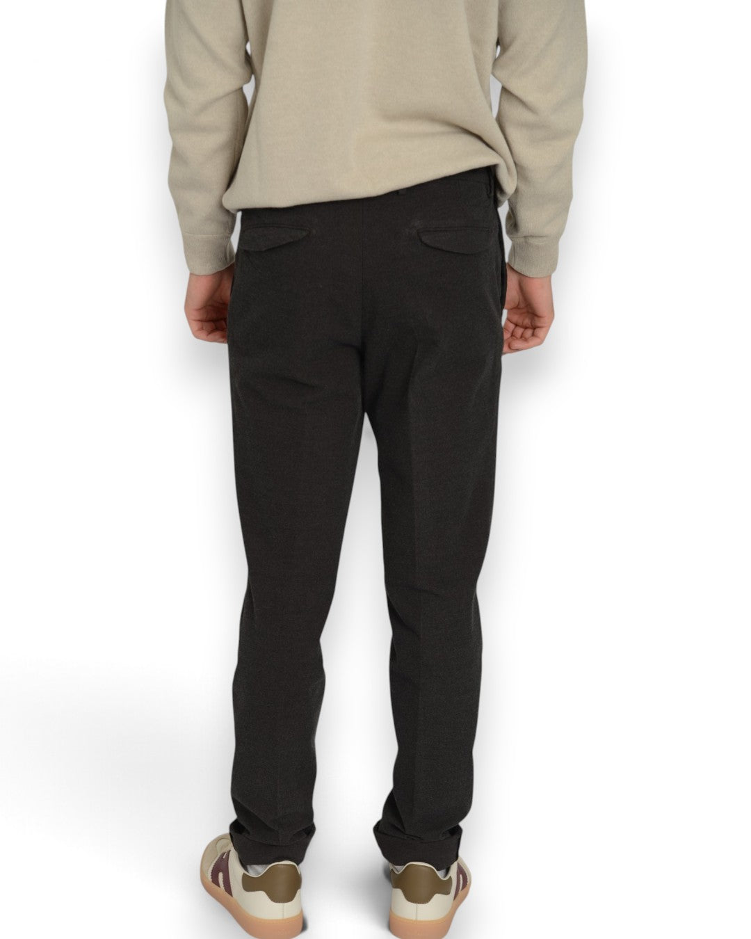 Peau de Peche Pince Trousers Dark Grey