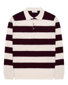 Ken Button Knit Wool Blend Polo Collar Pullover Bordeaux