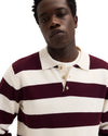 Ken Button Knit Wool Blend Polo Collar Pullover Bordeaux