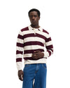 Ken Button Knit Wool Blend Polo Collar Pullover Bordeaux