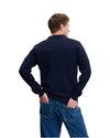 Ken Button Knit Wool Blend Polo Collar Pullover Navy