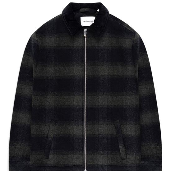 Sand Wool Blend Regular Fit Jacket Dark Green Checkered