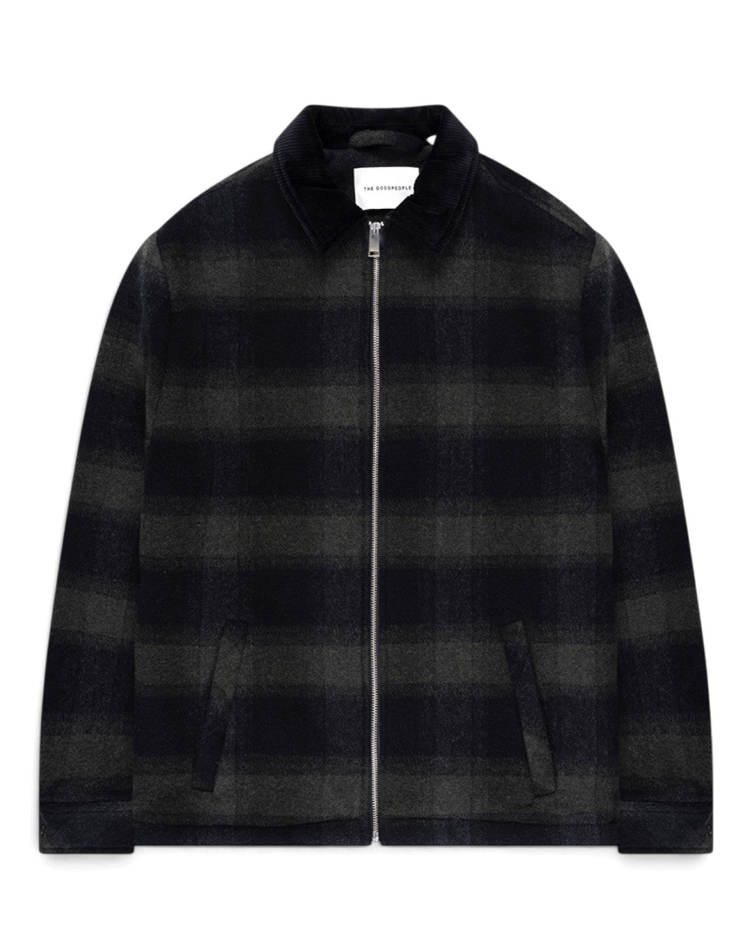 Sand Wool Blend Regular Fit Jacket Dark Green Checkered