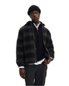 Sand Wool Blend Regular Fit Jacket Dark Green Checkered