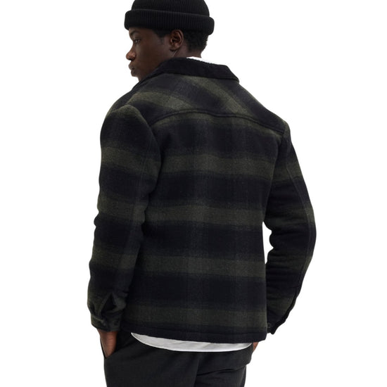 Sand Wool Blend Regular Fit Jacket Dark Green Checkered