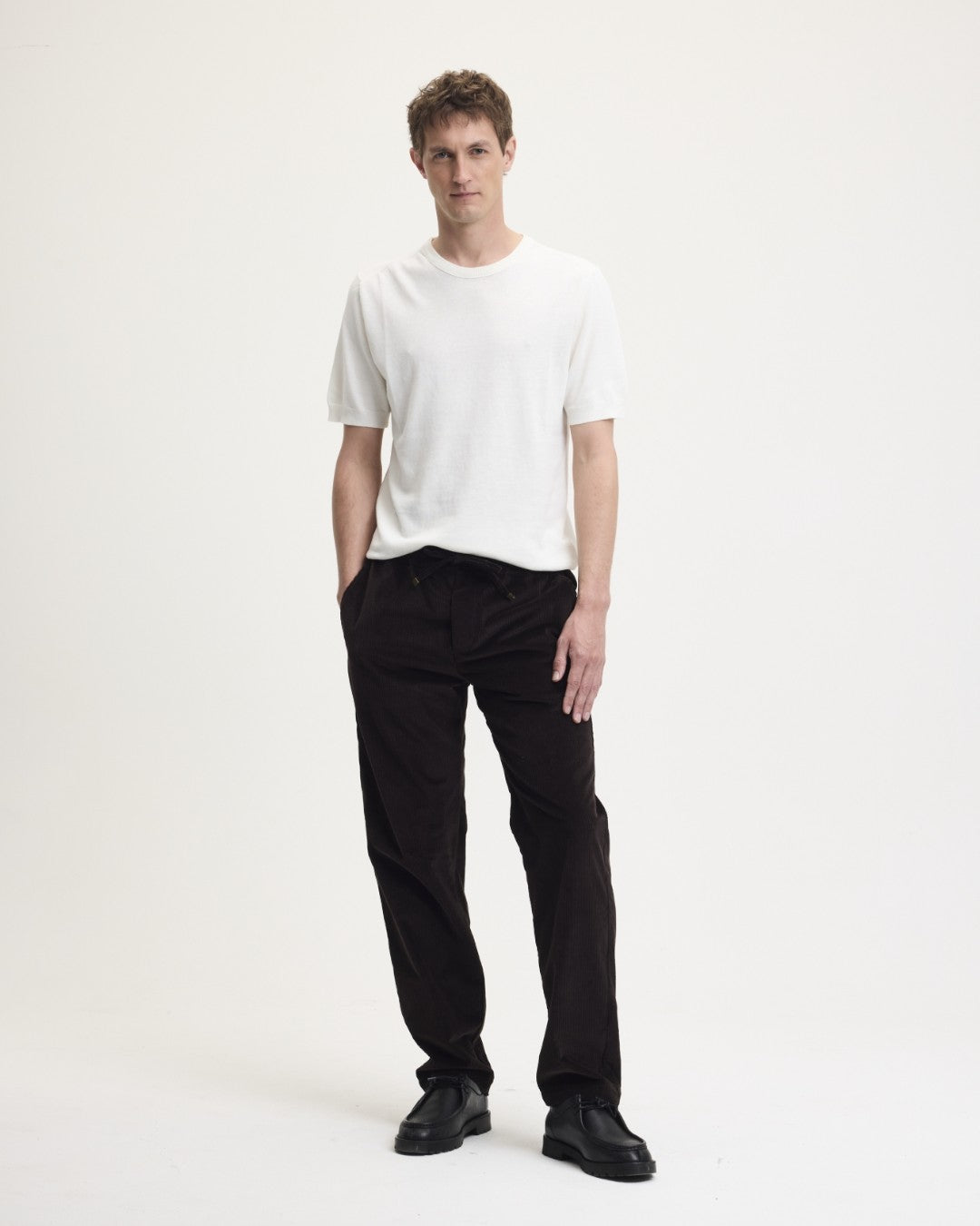Bob Corduroy Relaxed Fit Trousers Chocolate Brown