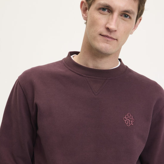 Lommy Cotton Regular Fit Signature Sweater Bordeaux
