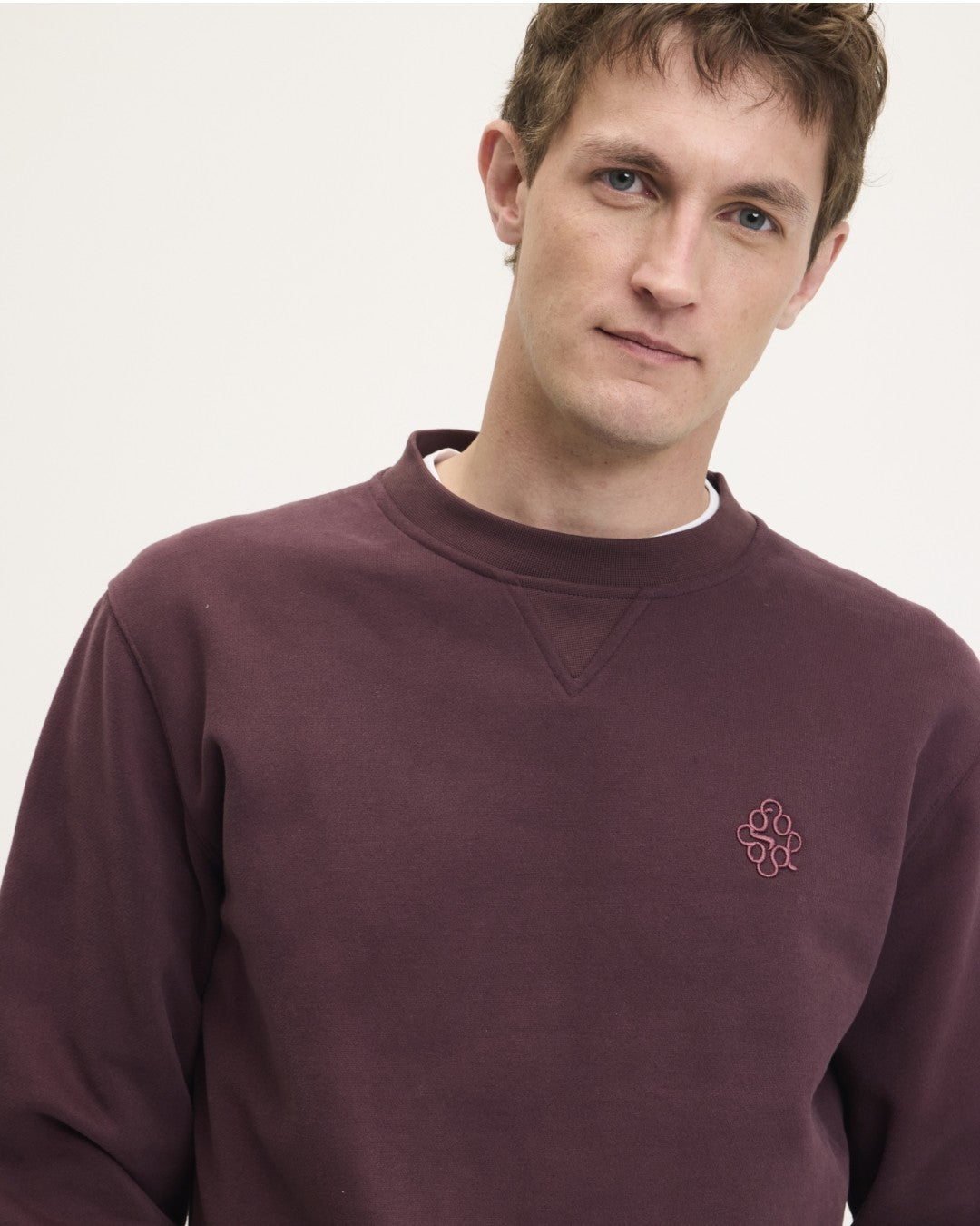 Lommy Cotton Regular Fit Signature Sweater Bordeaux