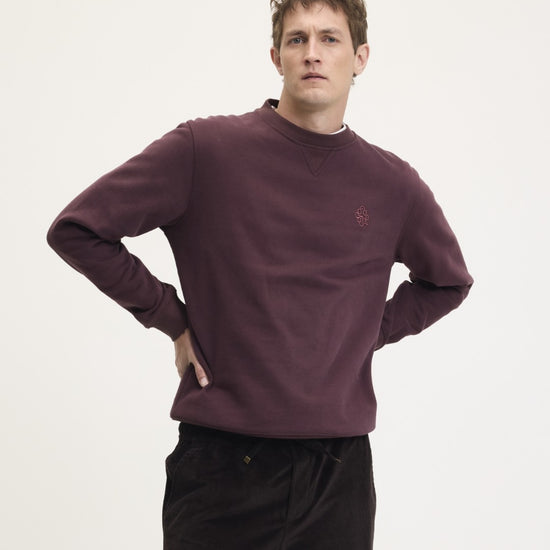 Lommy Cotton Regular Fit Signature Sweater Bordeaux