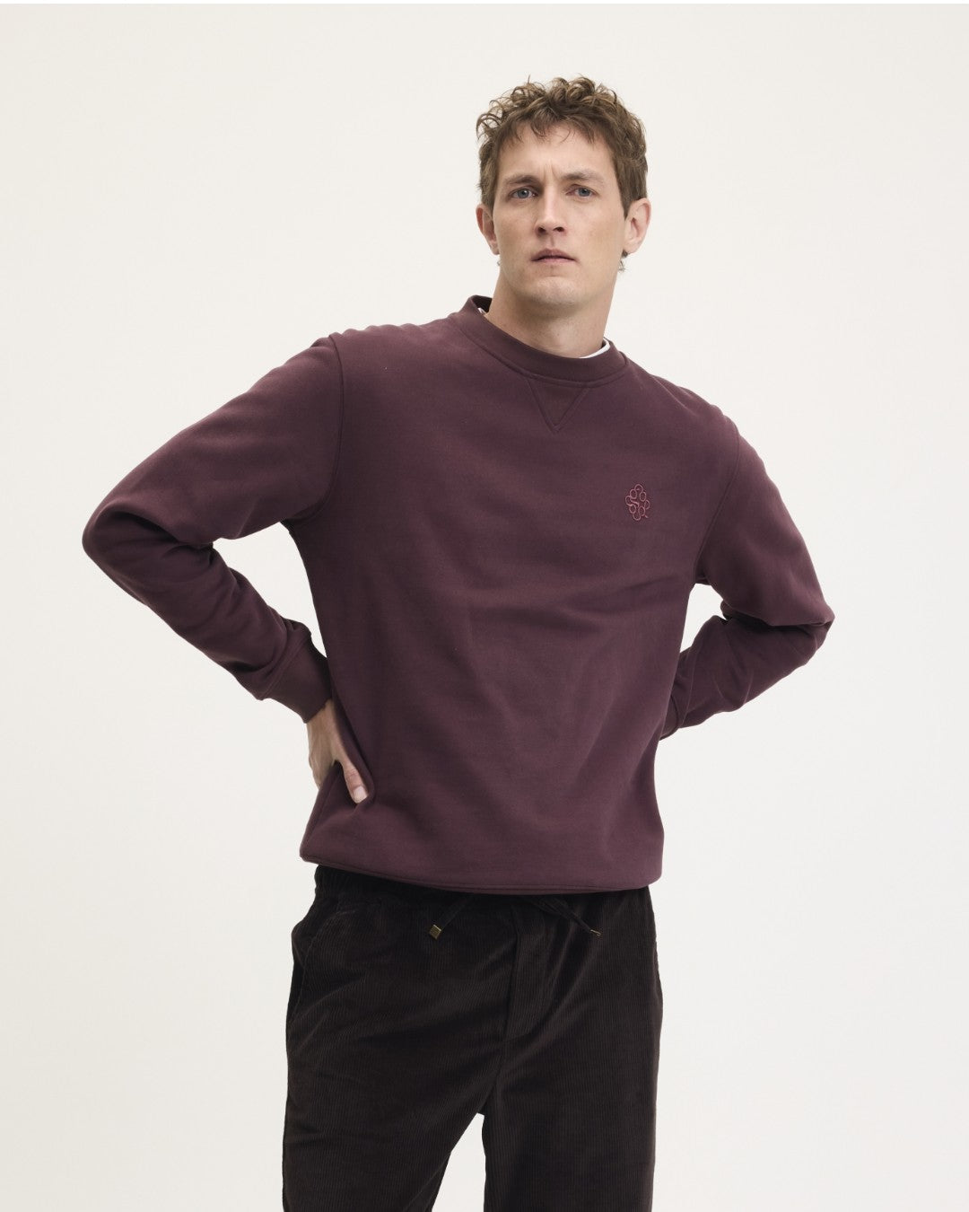 Lommy Cotton Regular Fit Signature Sweater Bordeaux