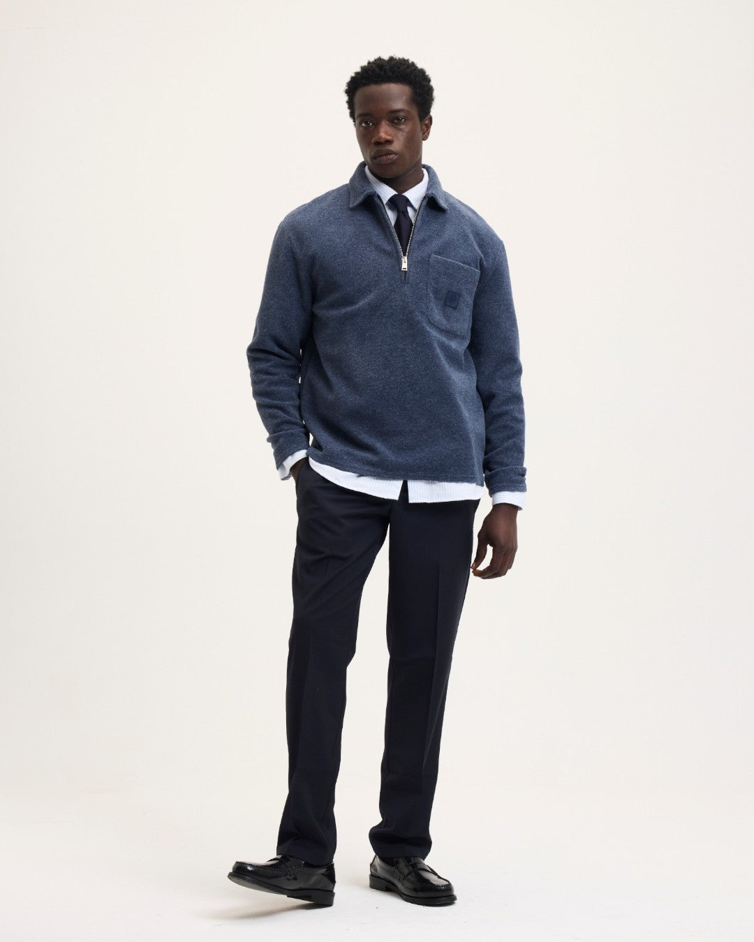 Leo Polo Collar Half Zip Sweater
