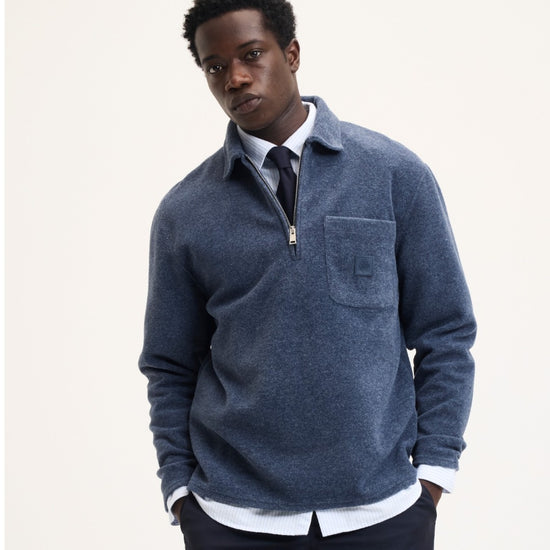 Leo Polo Collar Half Zip Sweater