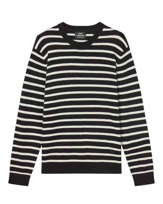 Super Wool Karsten Stripe Pullover Black White