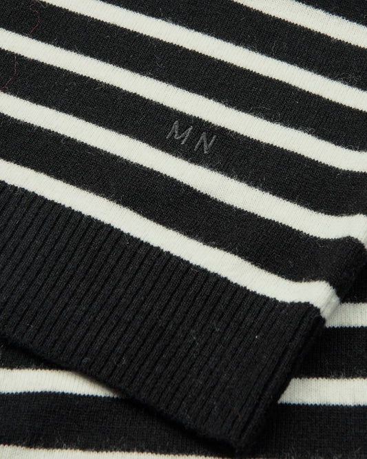 Super Wool Karsten Stripe Pullover Black White