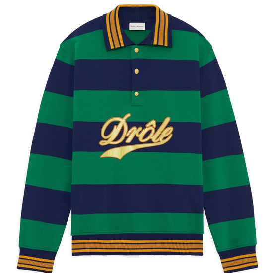 Dr�le Embroidered Stripes Polo Green