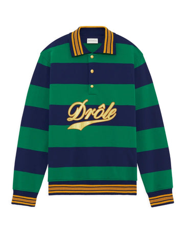 Dr�le Embroidered Stripes Polo Green