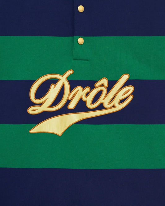 Dr�le Embroidered Stripes Polo Green