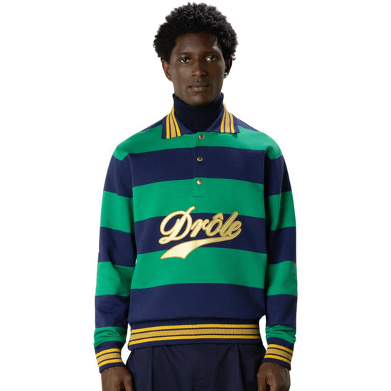 Dr�le Embroidered Stripes Polo Green