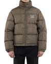 Slogan Moir� Puffer Jacket Khaki