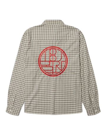 WBBuzo Embroidered Check Shirt Off White