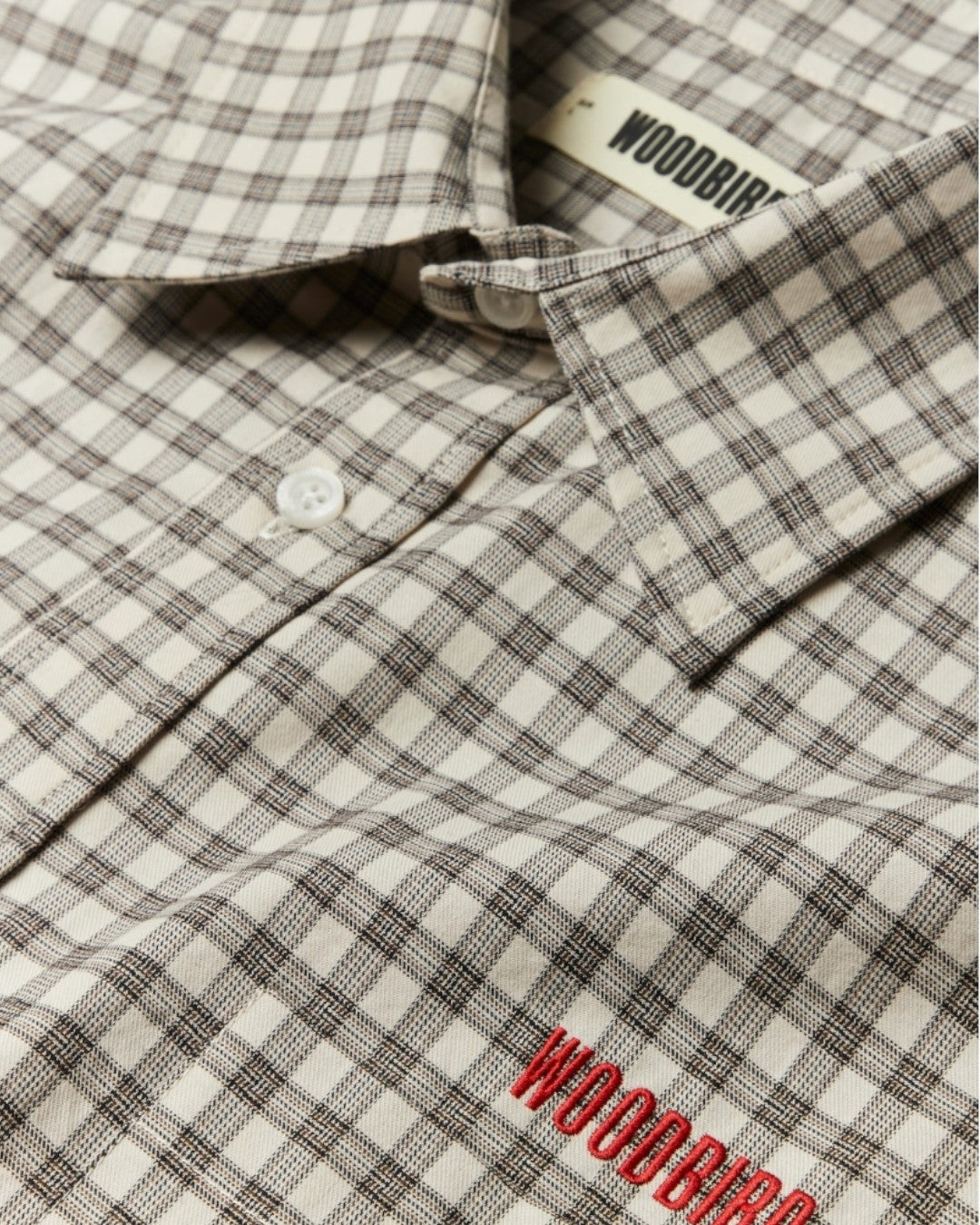 WBBuzo Embroidered Check Shirt Off White