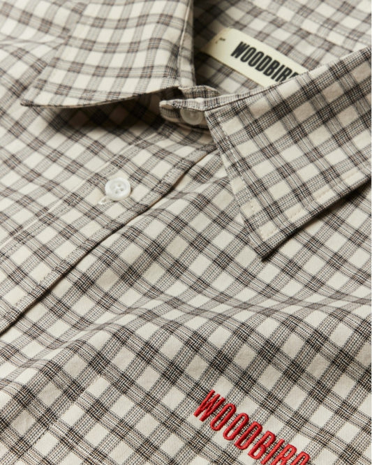 WBBuzo Embroidered Check Shirt Off White