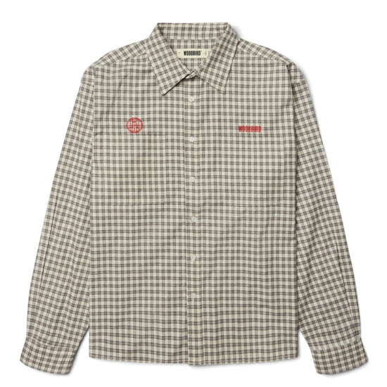 WBBuzo Embroidered Check Shirt Off White