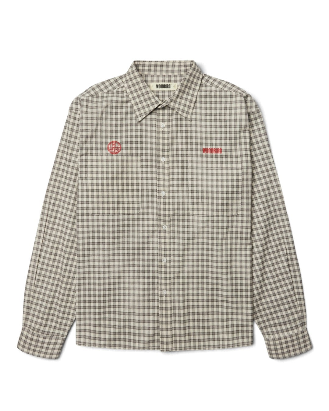 WBBuzo Embroidered Check Shirt Off White