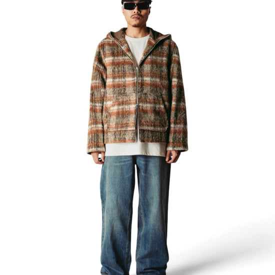 WBSheng Zip Hoodie Jacket Burnt Red Sand