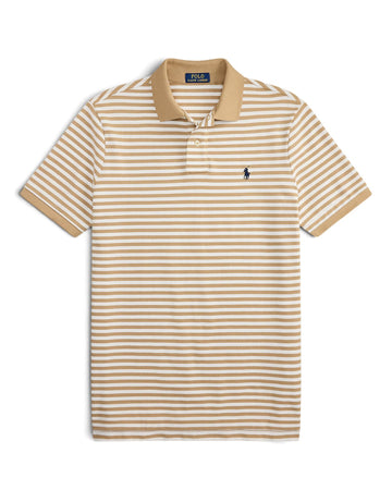 Mesh SS Polo Vintage Khaki White