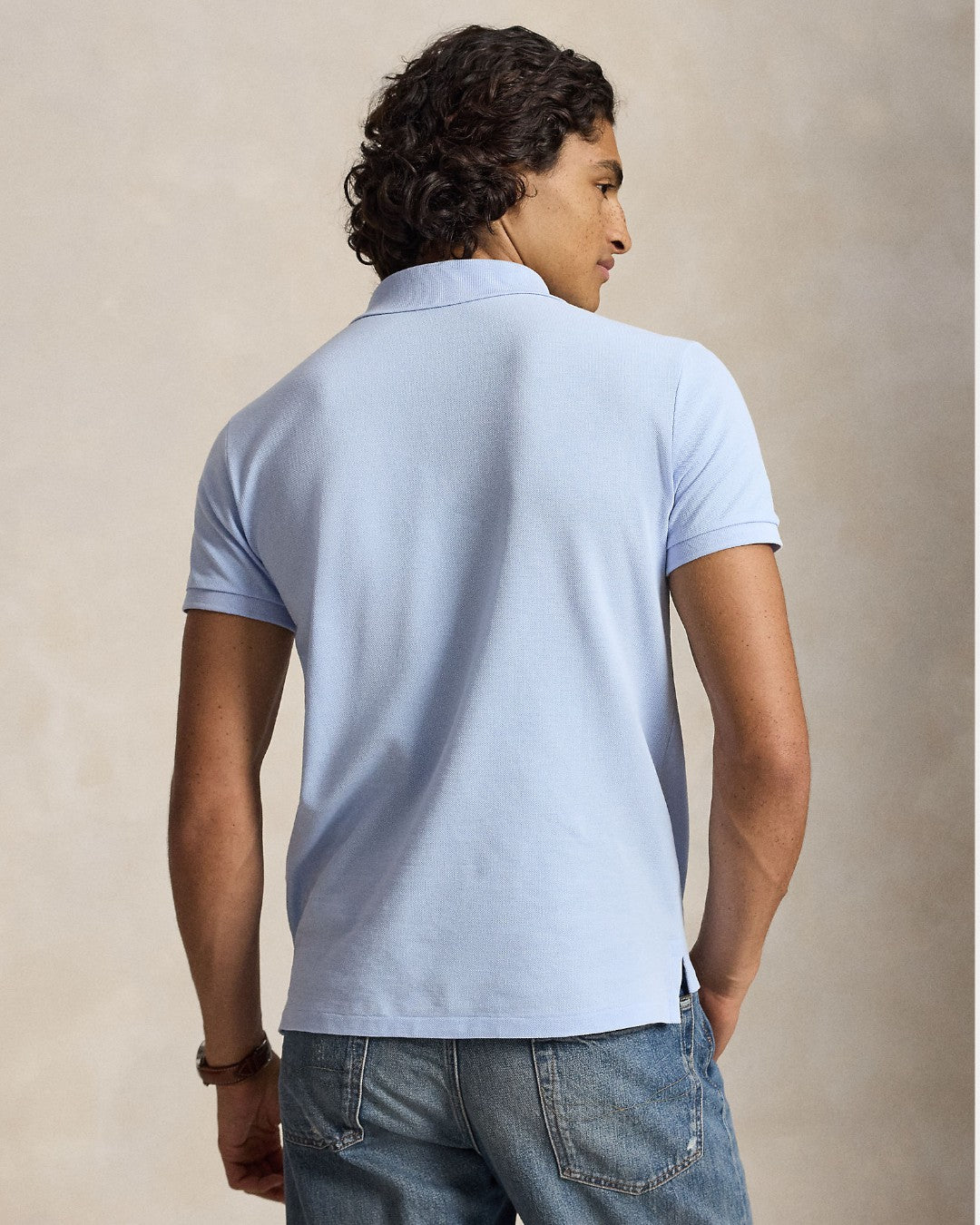 Mesh SS Polo Pebble Blue