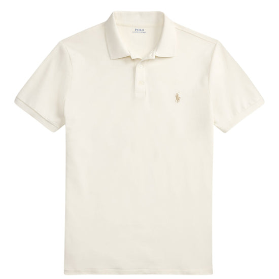 Stretch Mesh  SS Polo Pale Cream
