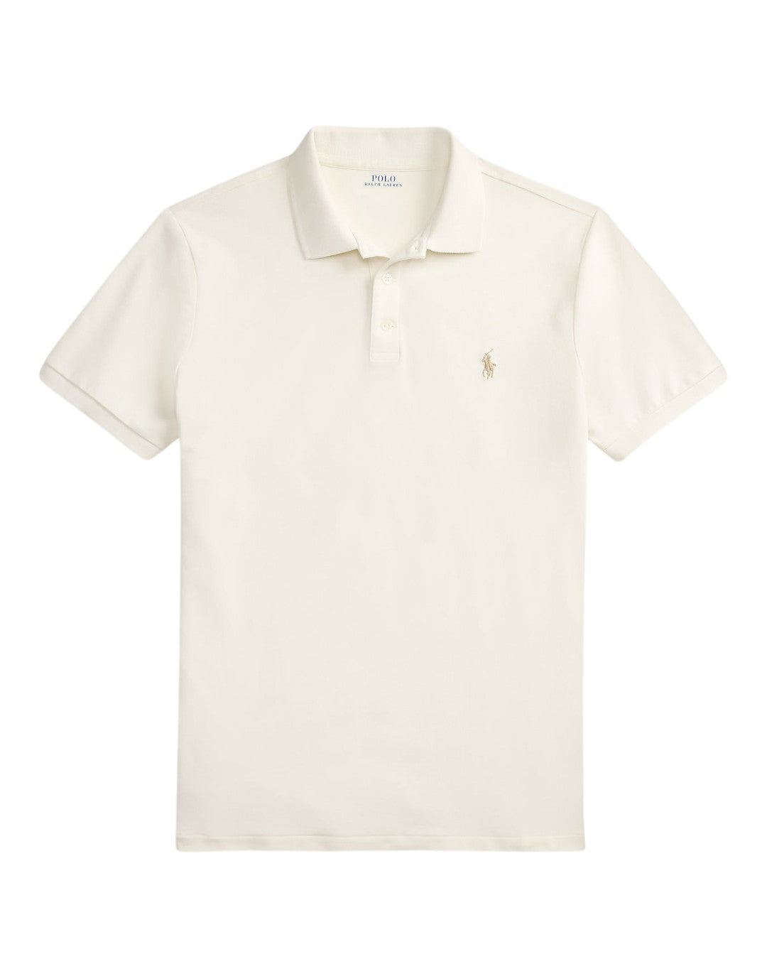 Stretch Mesh  SS Polo Pale Cream