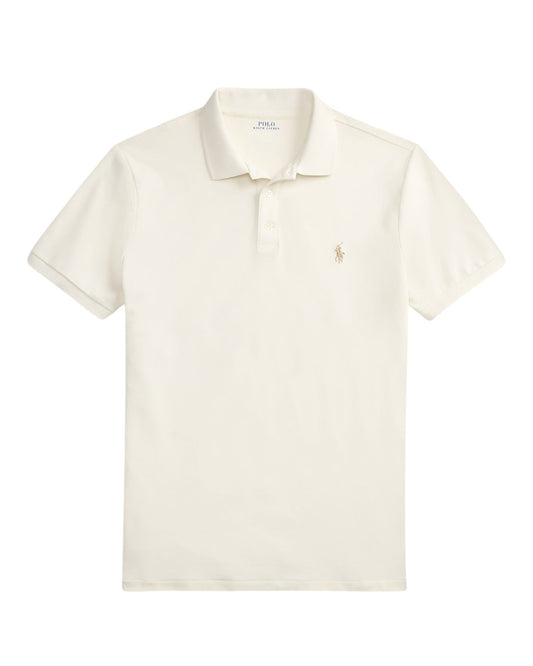 Stretch Mesh  SS Polo Pale Cream