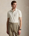 Stretch Mesh  SS Polo Pale Cream