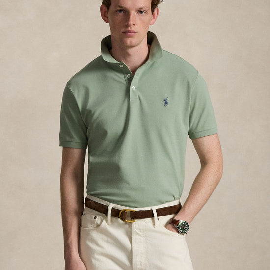 Stretch Mesh  SS Polo Light Green