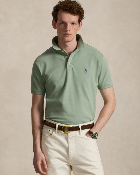 Stretch Mesh  SS Polo Light Green