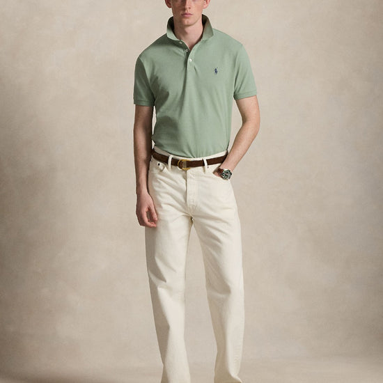 Stretch Mesh  SS Polo Light Green
