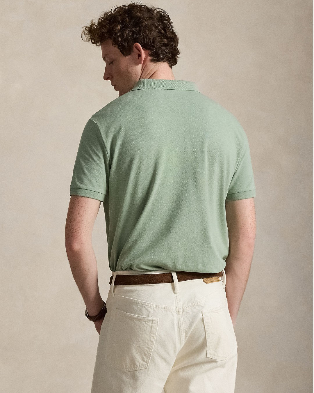 Stretch Mesh  SS Polo Light Green