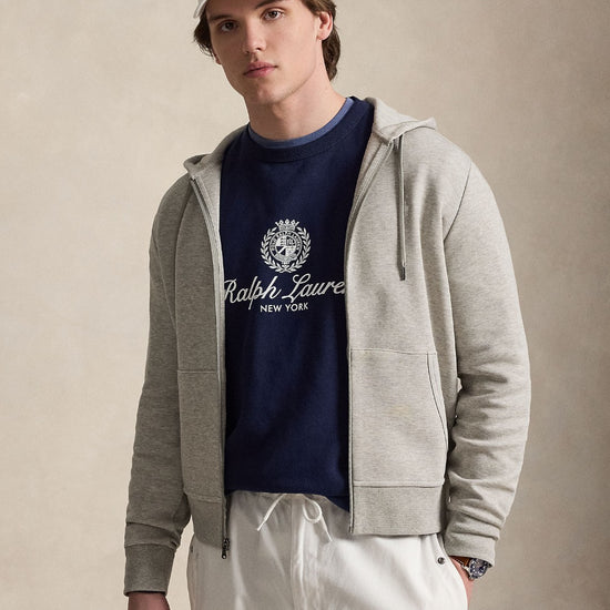 Double Knit Full Zip Hoodie Dark Sport Heather