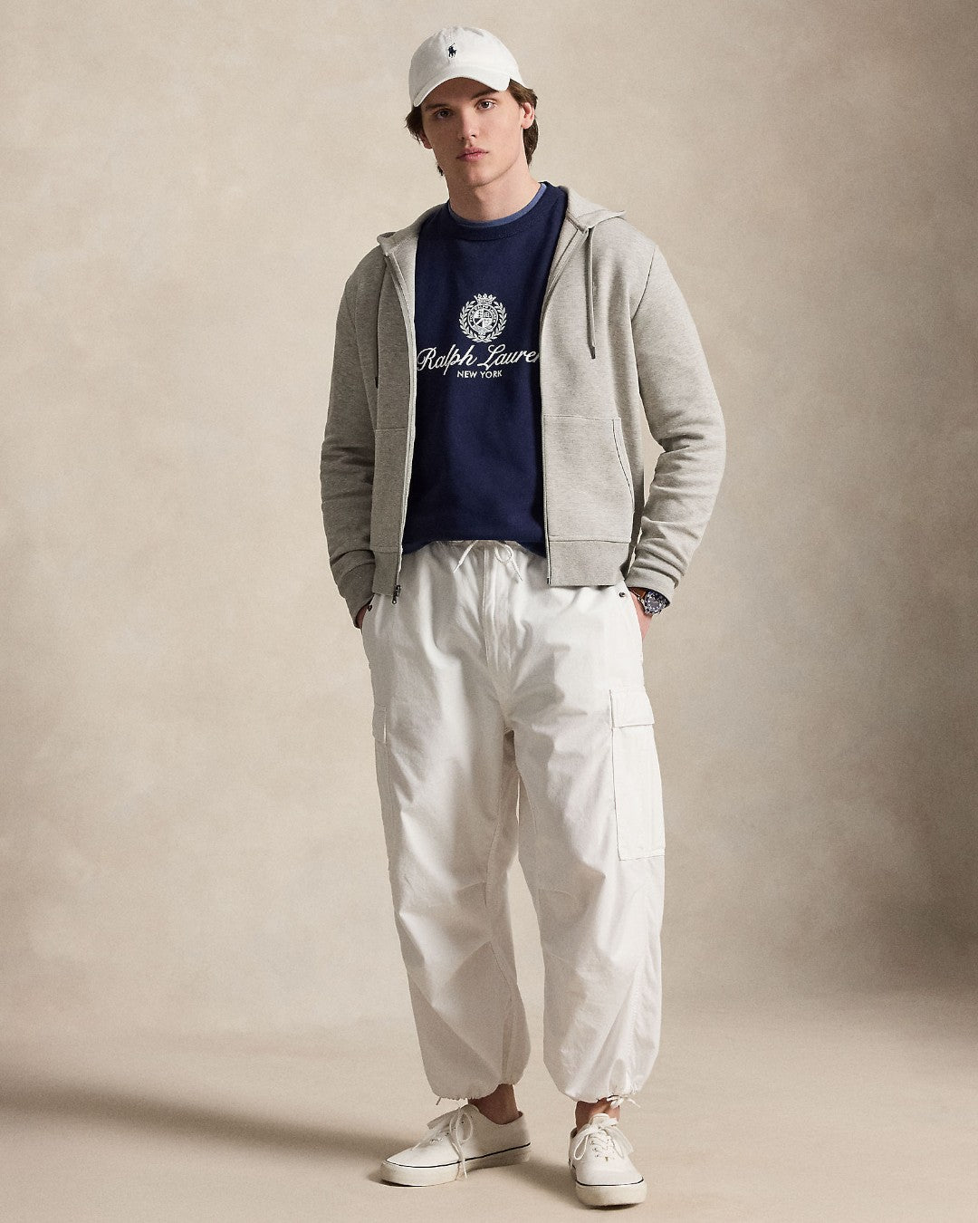 Double Knit Full Zip Hoodie Dark Sport Heather