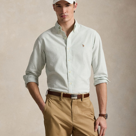 Classic Oxford Sport Shirt Faded Mint White